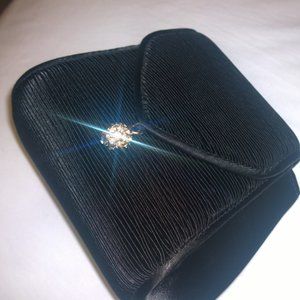 BLACK RHINESTONE EVENING BAG CLUTCH NWOT